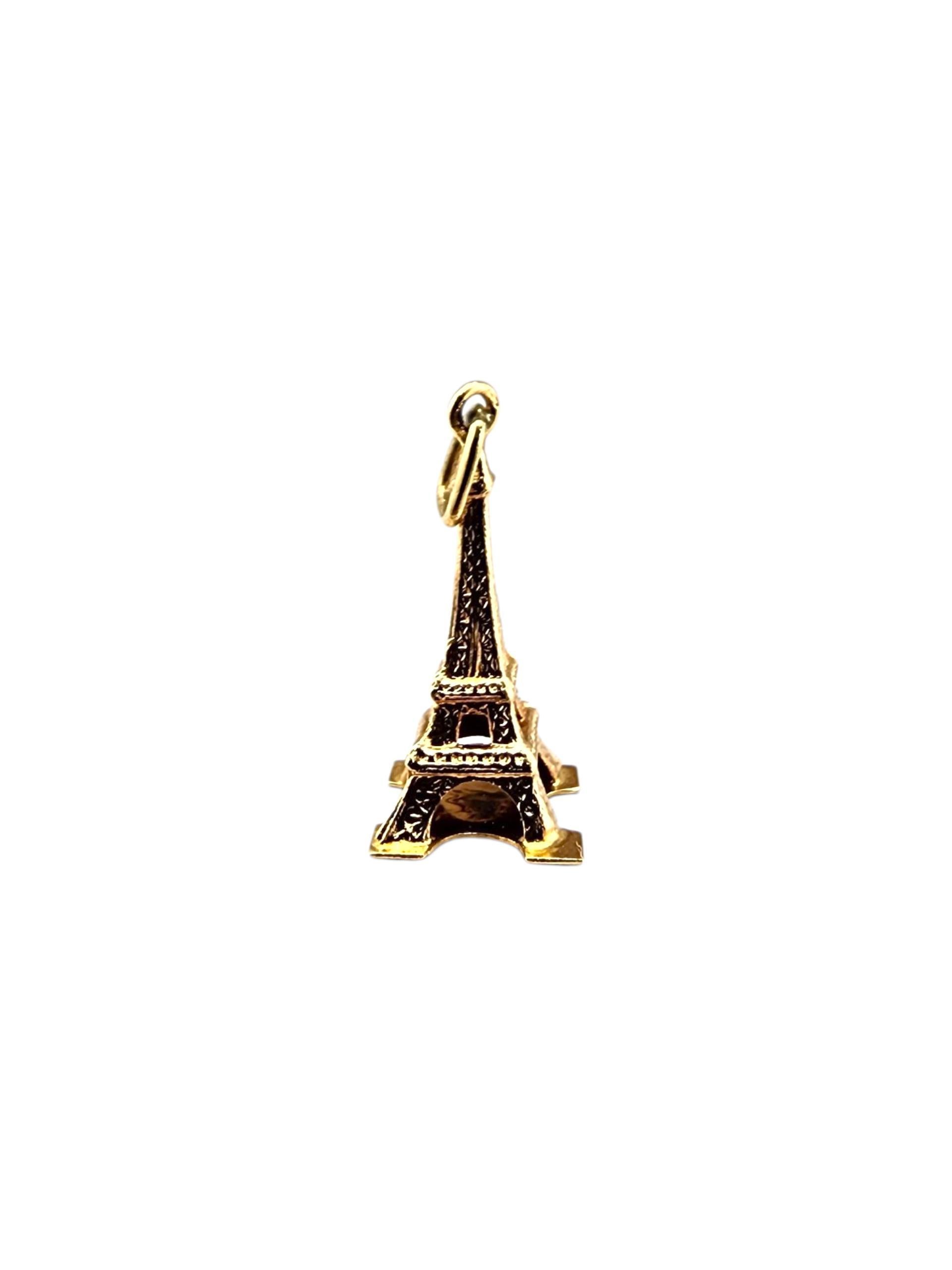 Charm Torre Eiffel in oro giallo 18 carati #23174 In condizioni buone in vendita a Washington Depot, CT