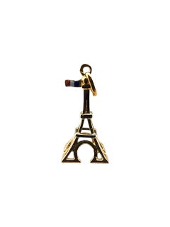 Charm in oro giallo 18 carati Torre Eiffel con bandiera di Parigi #23287