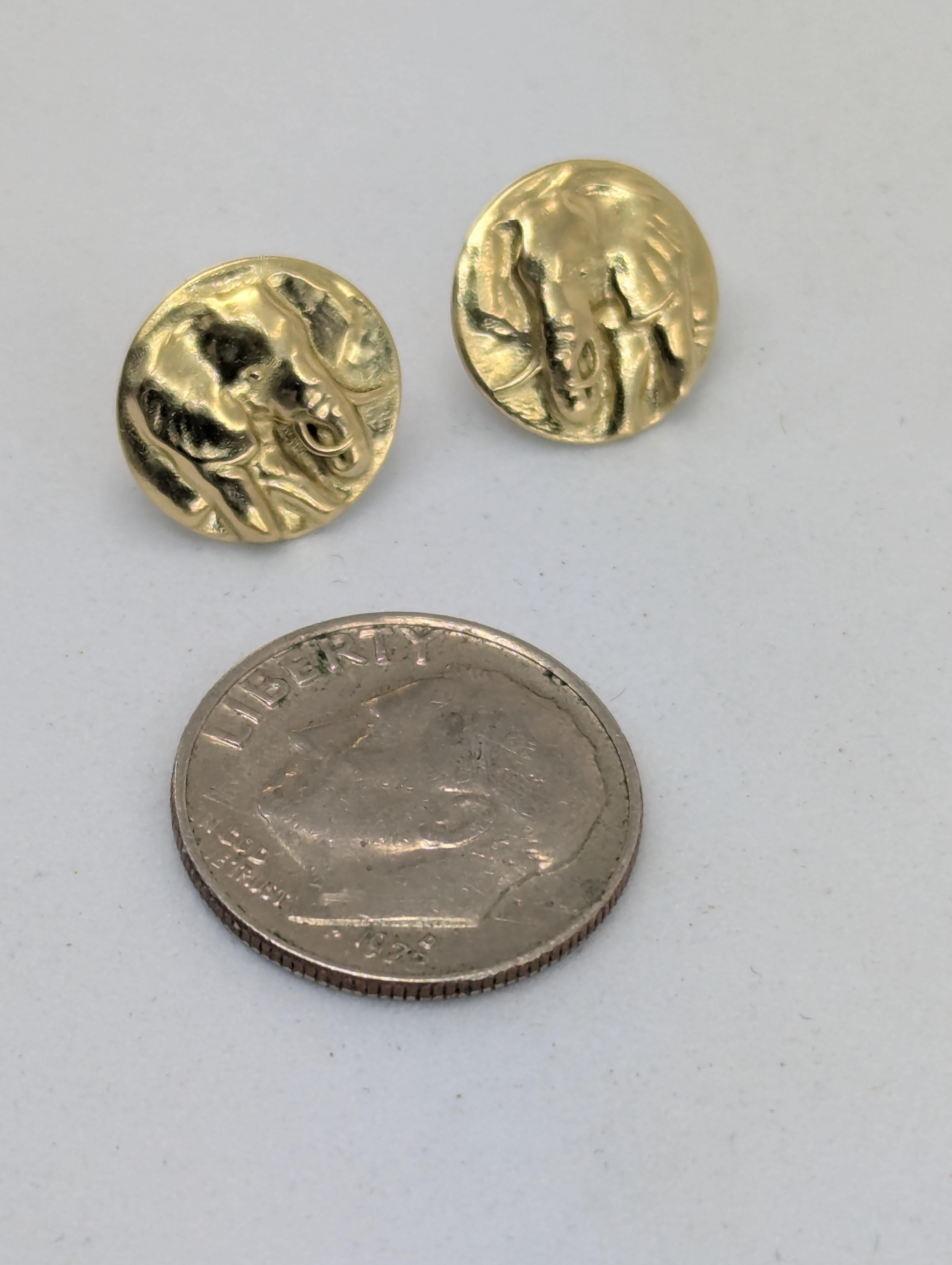 18 Karat Gelbgold Elefanten-Ohrstecker (Zeitgenössisch) im Angebot