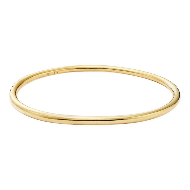 Susan Lister Locke Elliptical Bangle in 18 Karat Yellow Gold  For Sale