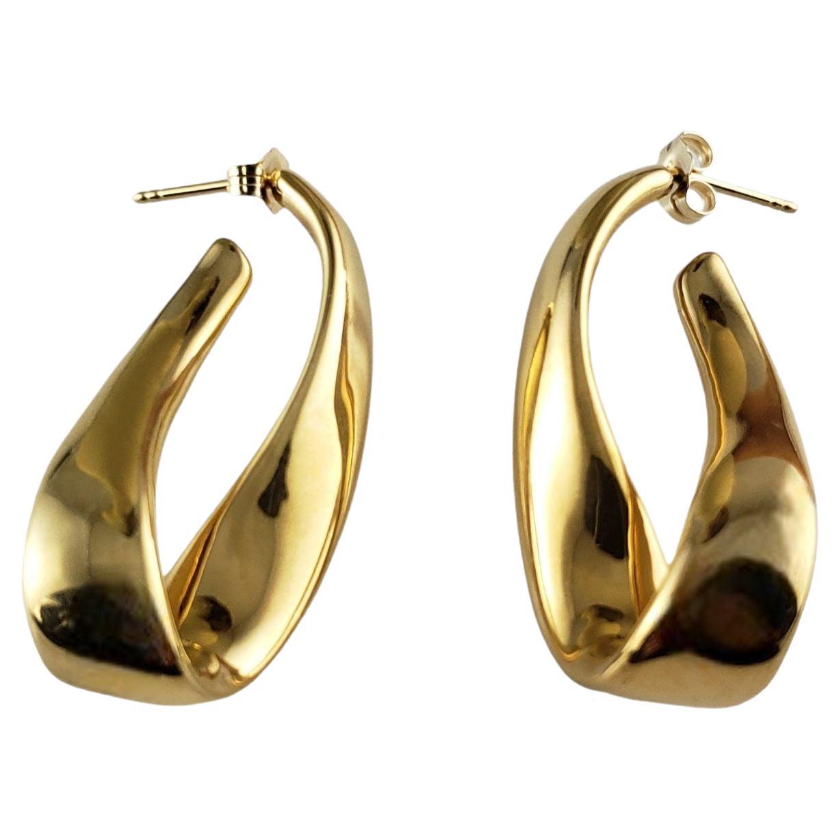 Pendientes de aro alargados de oro amarillo de 18 quilates