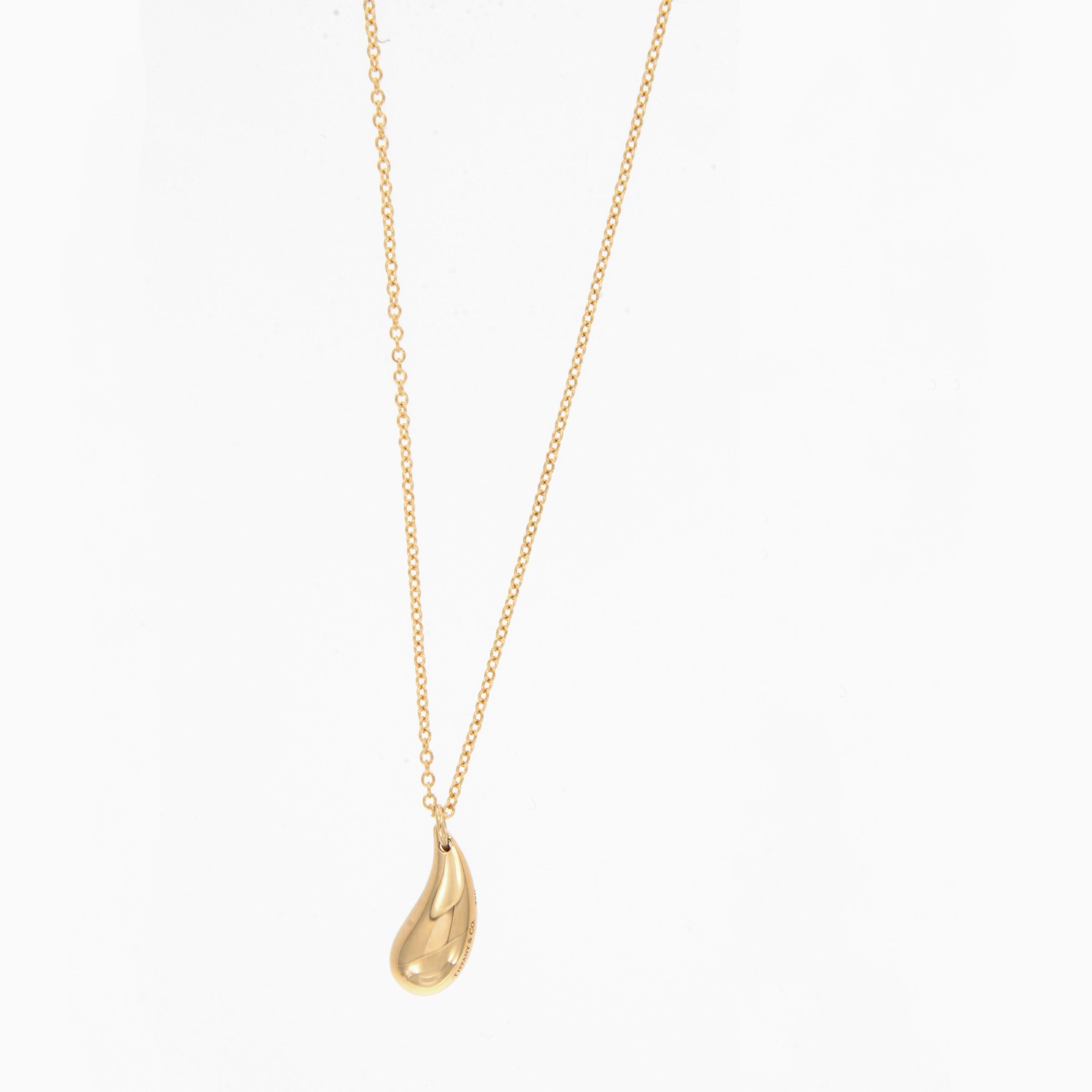 18 Karat Gelbgold Elsa Peretti für Tiffany & Co. Teardrop-Halskette (Zeitgenössisch) im Angebot