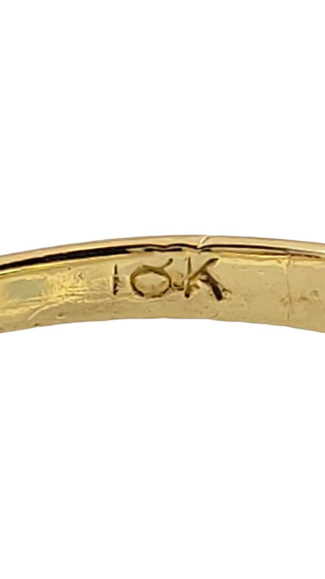 Donna Anello in oro giallo 18 carati con smeraldo e diamante misura 6,75 #16990 in vendita