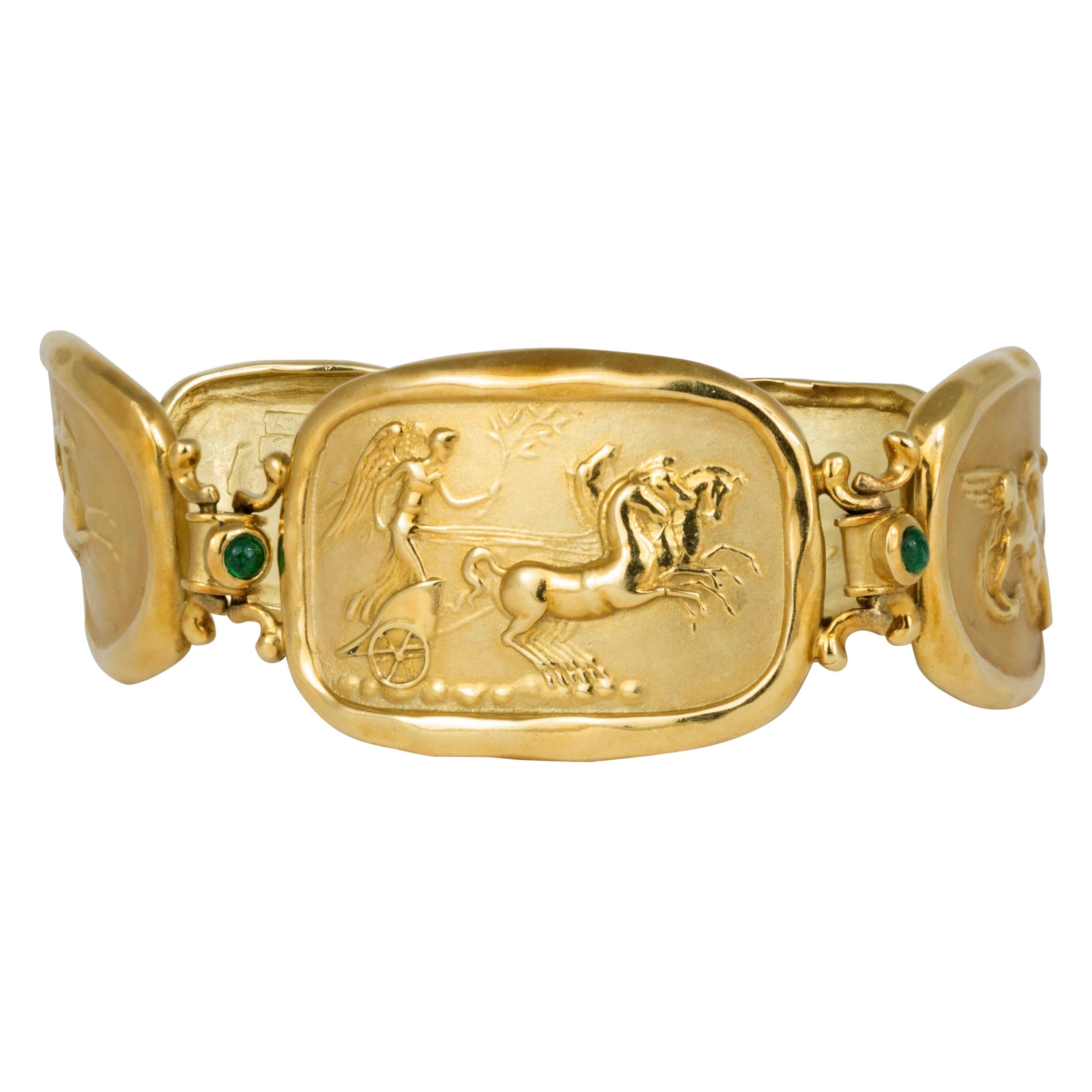 SeidenGang Athena Bracelet 18k Yellow Gold and Emeralds