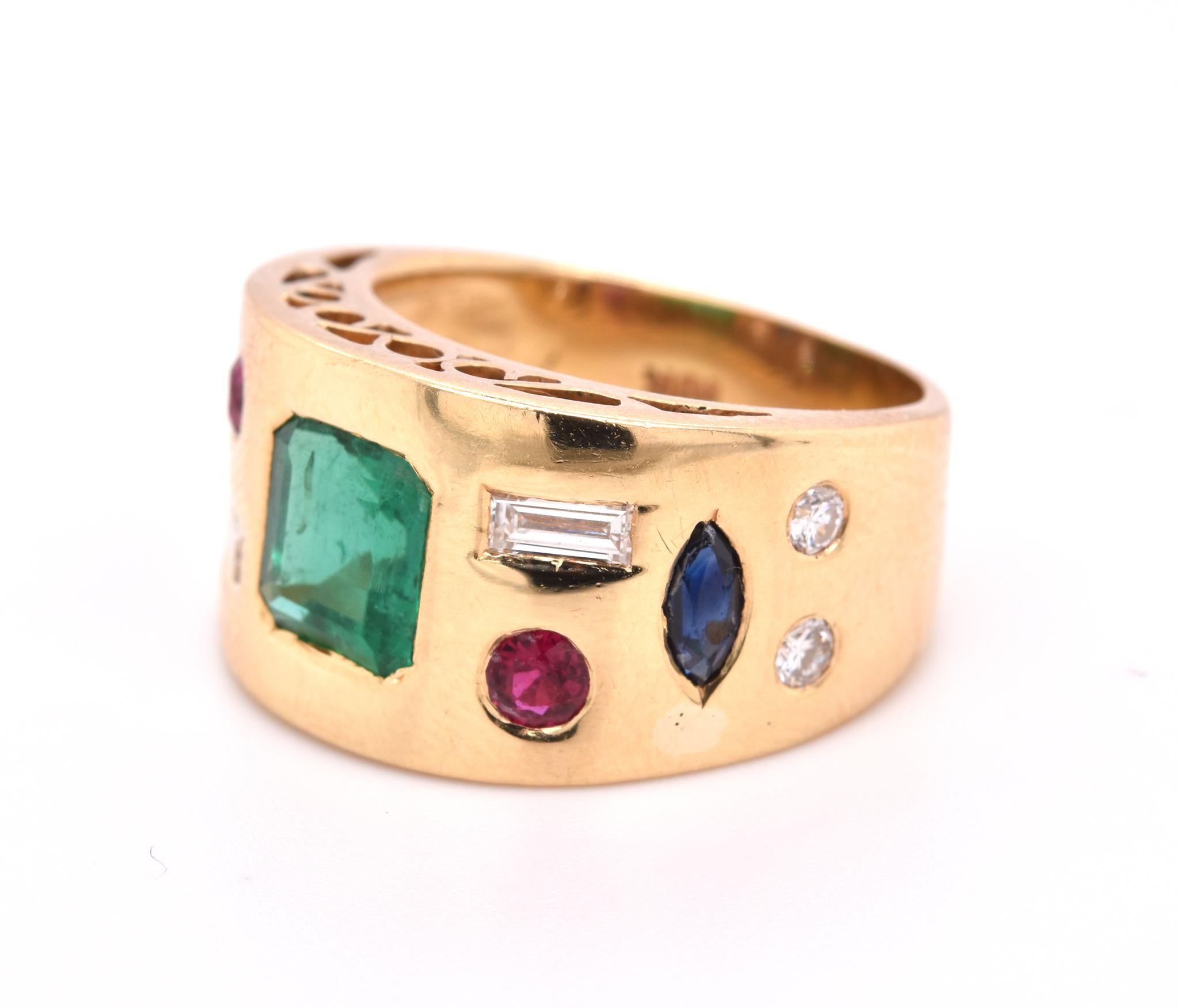 emerald cigar band ring