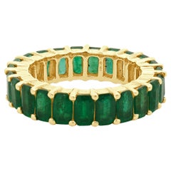 18 Karat Yellow Gold Emerald Eternity Band