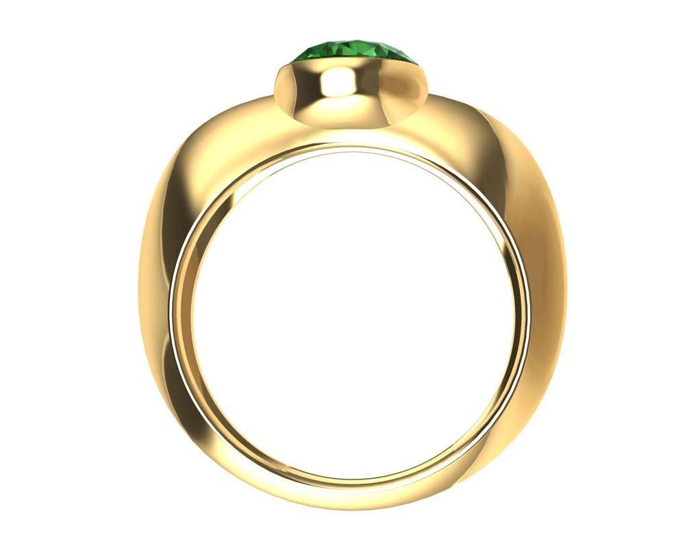 For Sale:  18 Karat Yellow Gold  1.12 Carat Emerald Sculpture Ring 2