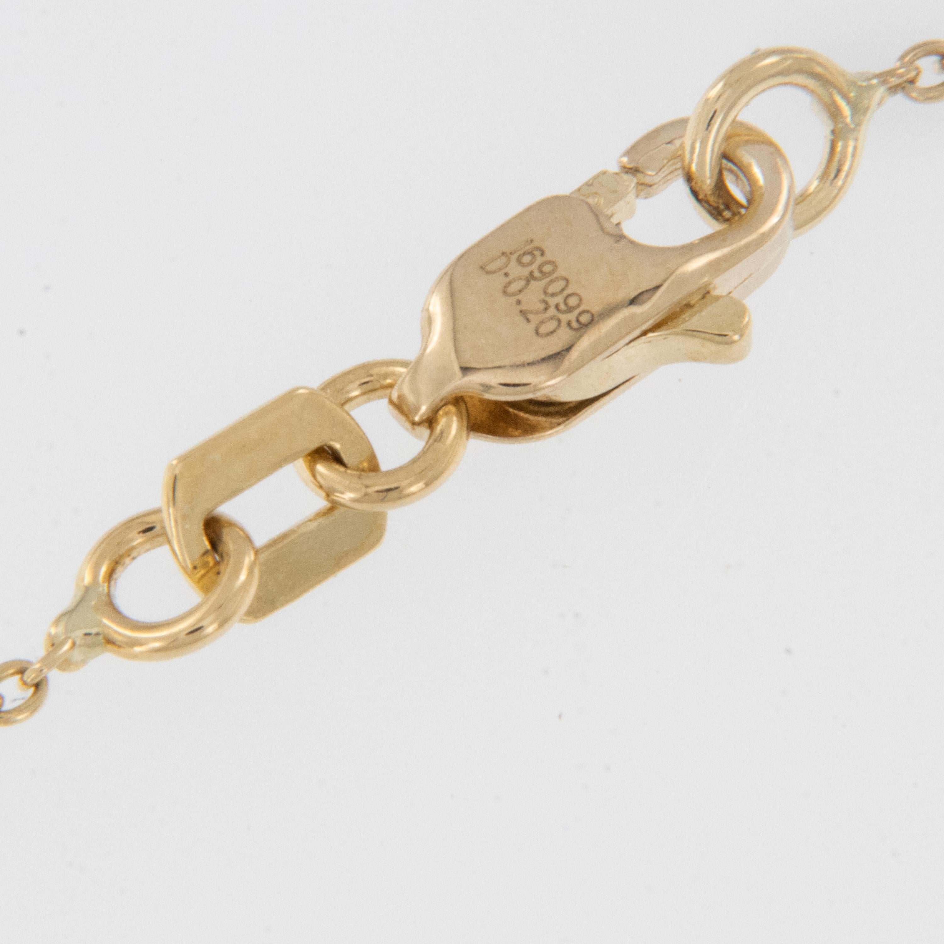 Contemporain Collier Evil Eye en or jaune 18 carats, émail et diamants en vente