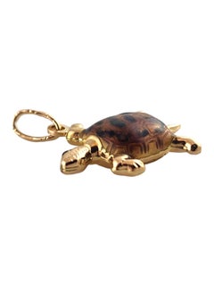 18 Karat Yellow Gold Enamel Turtle Charm #19442