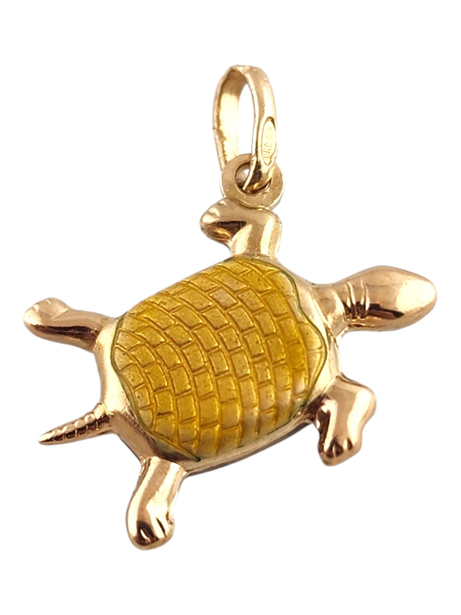 Women's 18 Karat Yellow Gold Enamel Turtle Charm #19442
