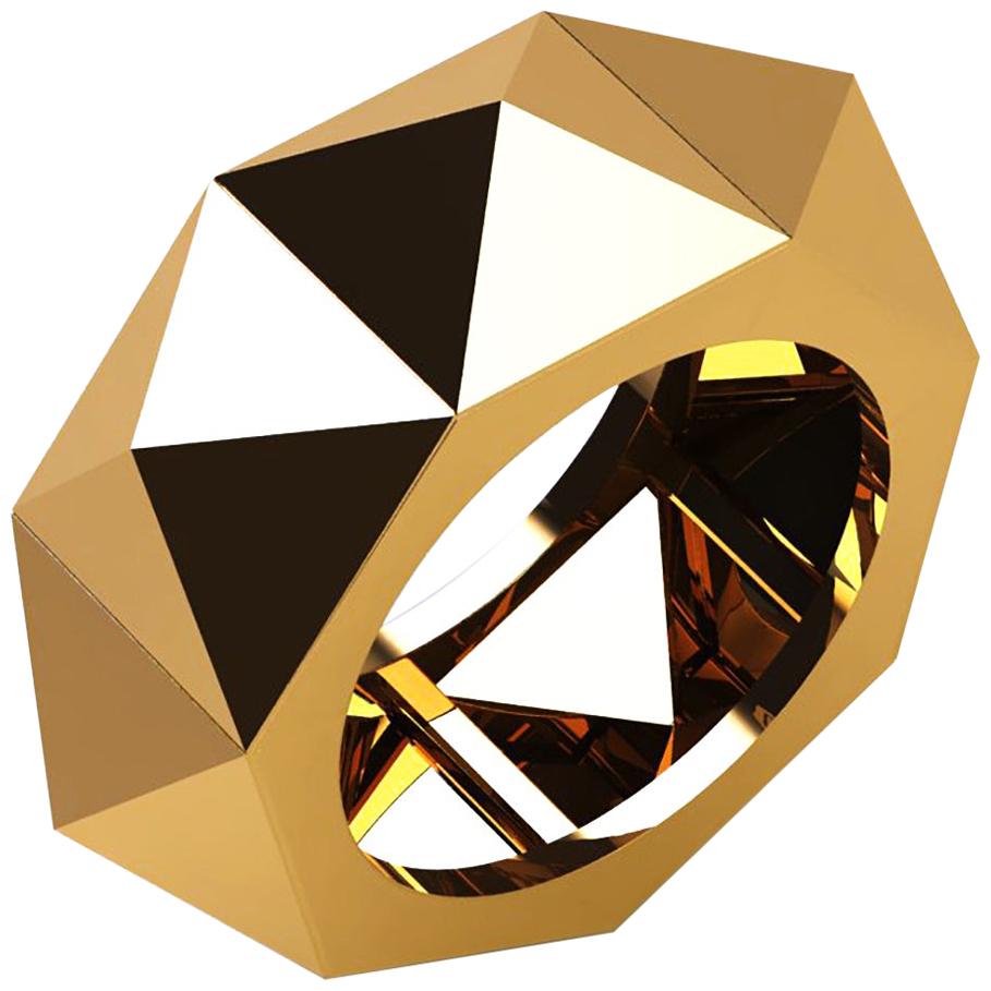 Bague pyramide d'éternité en or jaune 18 carats 