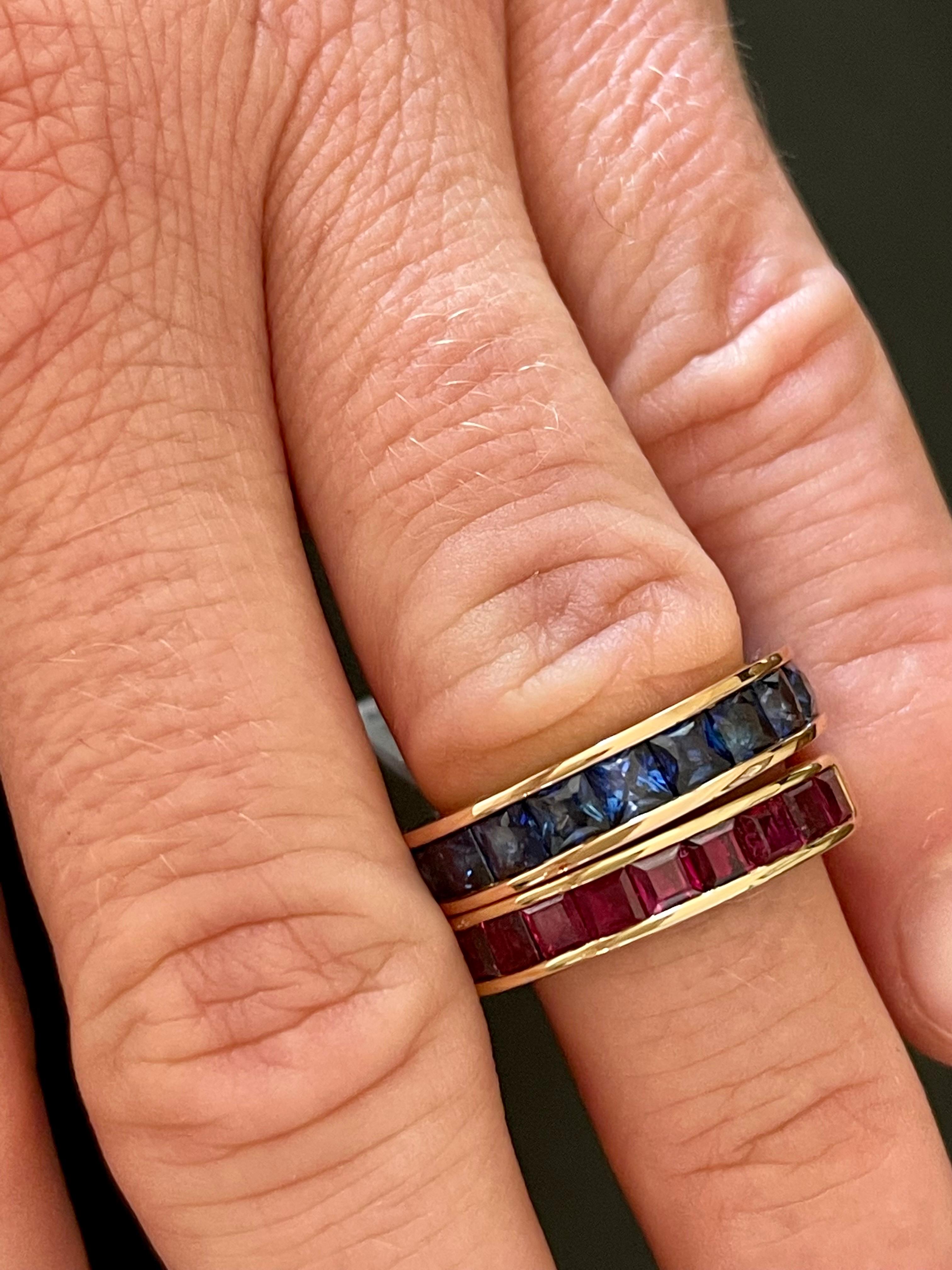 18 Karat Yellow Gold Eternity Ring Ruby In Excellent Condition For Sale In Zurich, Zollstrasse