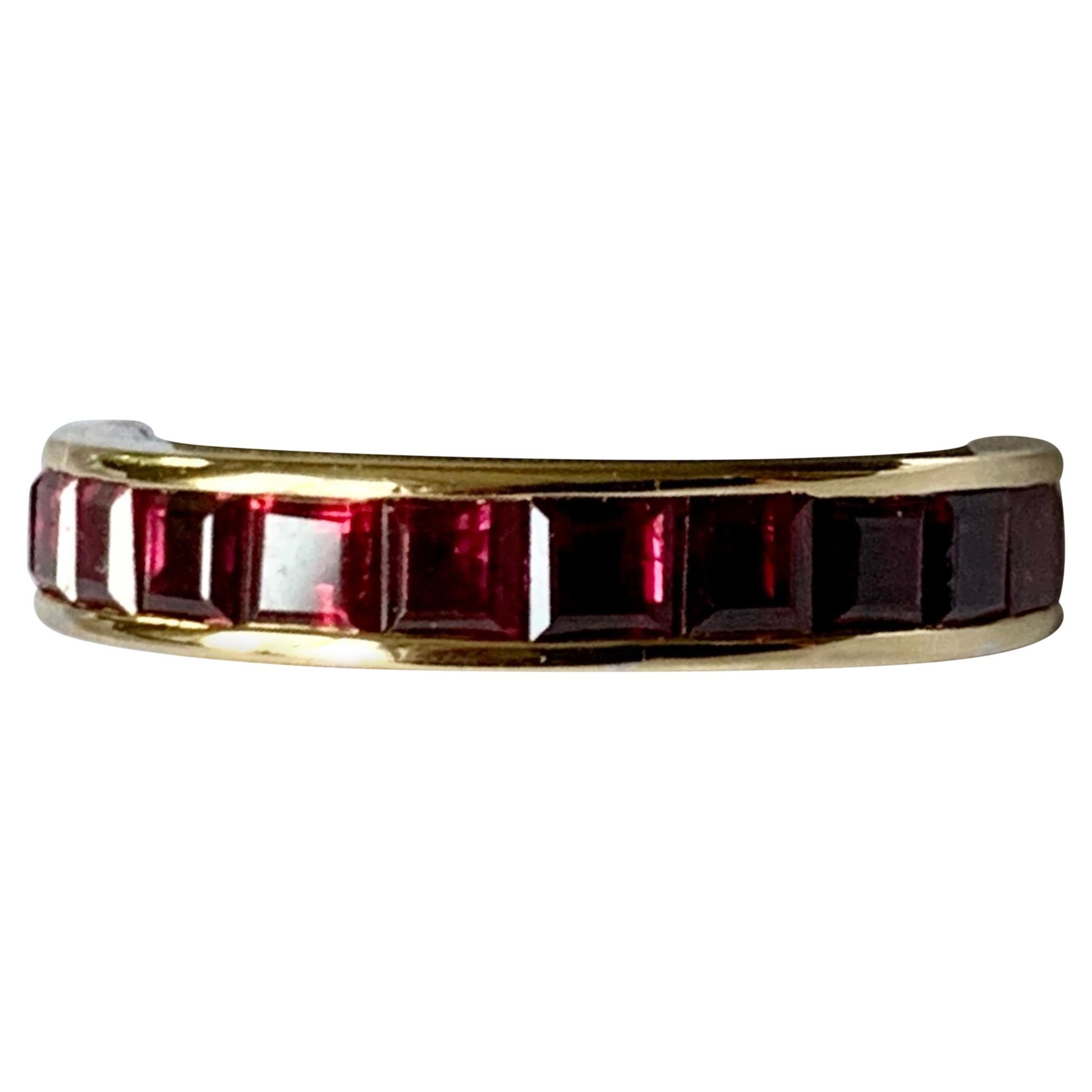 18 Karat Yellow Gold Eternity Ring Ruby For Sale