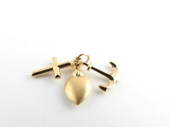 18 Karat Yellow Gold Faith, Hope and Charity Charm