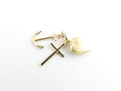18 Karat Yellow Gold Faith, Hope and Charity Charm