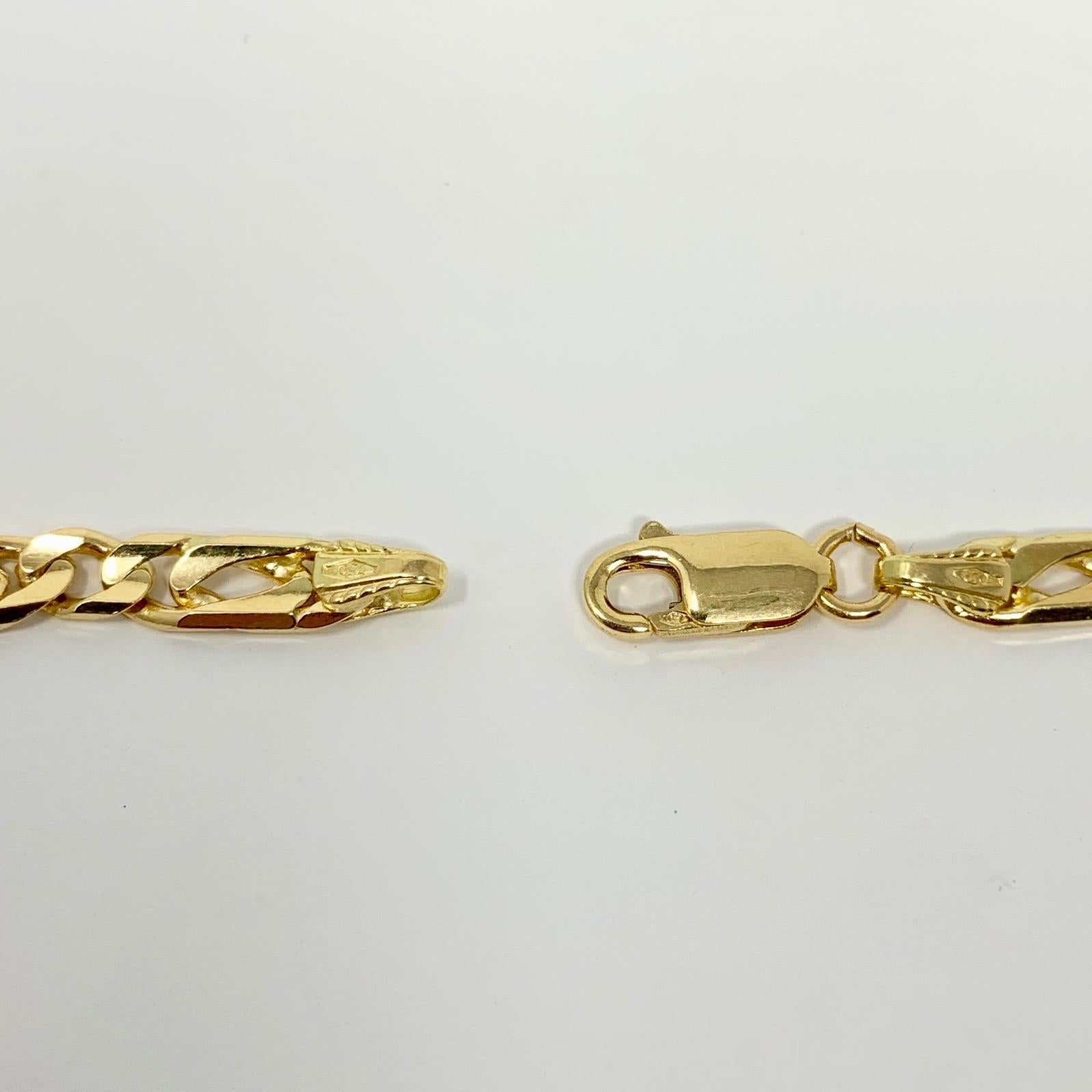 Women's or Men's 18 Karat Yellow Gold Fancy Figaro Figarucci Link Chain Bracelet