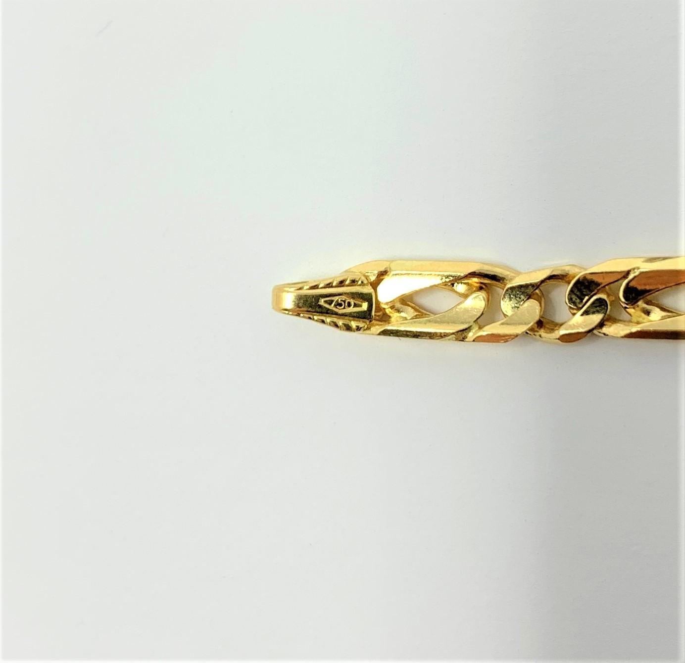 18 Karat Yellow Gold Fancy Figaro Figarucci Link Chain Bracelet 1