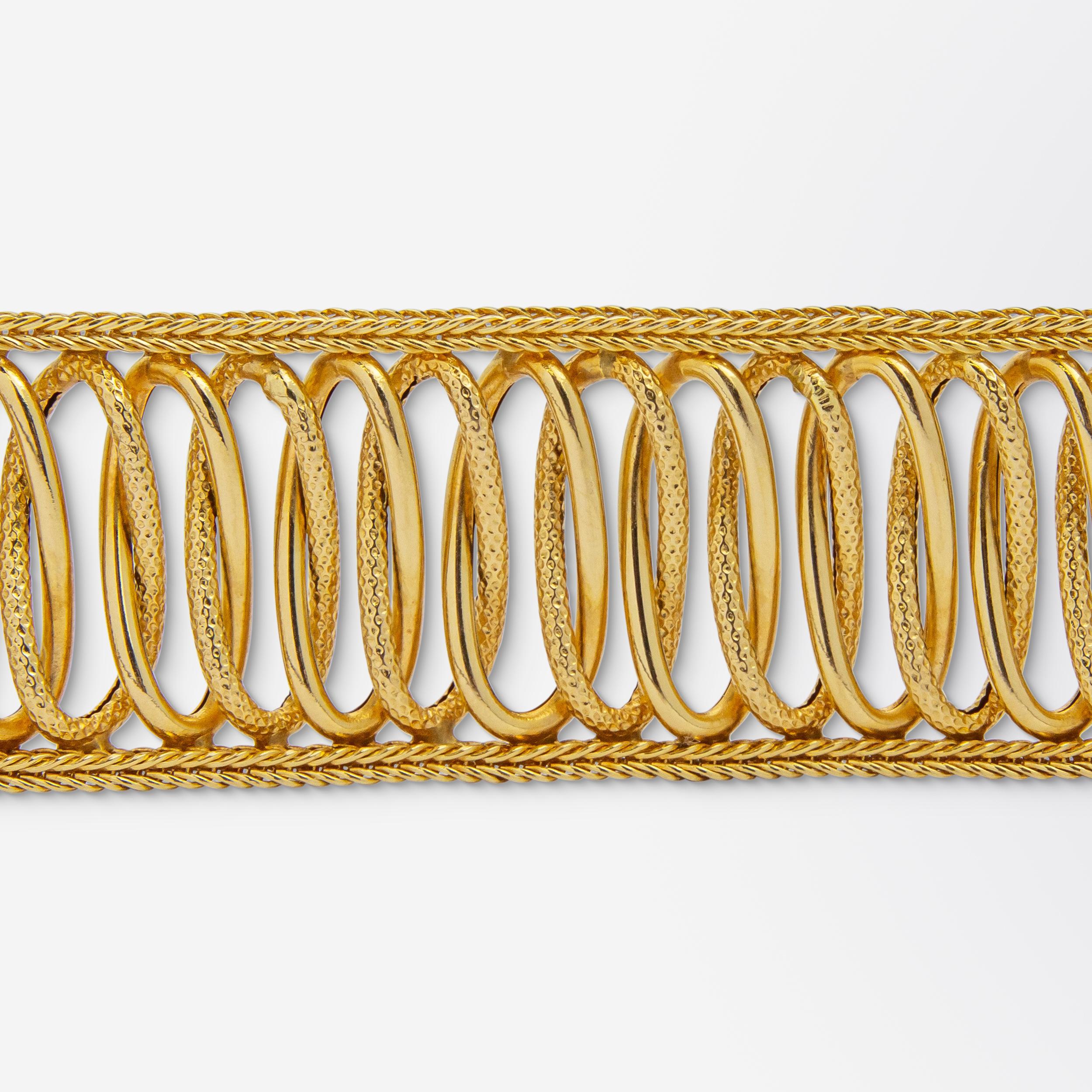 da uomo o donna Bracciale A Link in oro giallo 18 carati in vendita