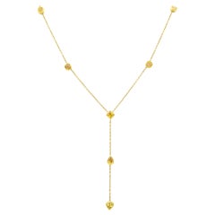 18 Karat Yellow Gold Fancy Yellow Different Shapes Diamond by the Yard Necklace