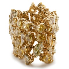 Bracelet extensible en or jaune 18 carats avec diamants jaunes fantaisie de formes multiples