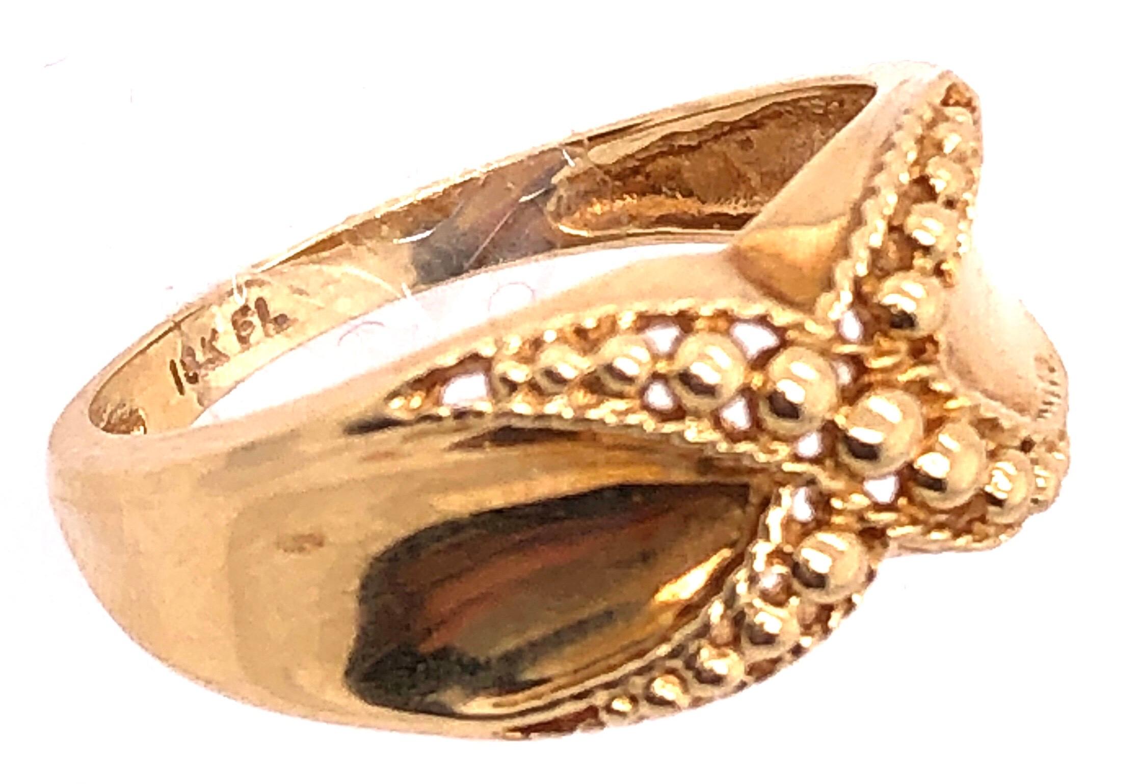 Women's or Men's 18 Karat Yellow Gold Fashion Ring X Design For Sale