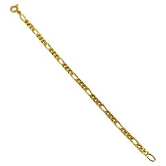 Retro 18 Karat Yellow Gold Figaro Chain Bracelet