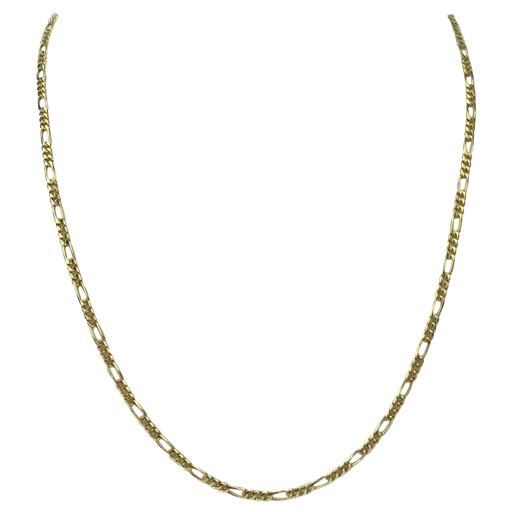18 Karat Yellow Gold Figaro Link Chain Necklace