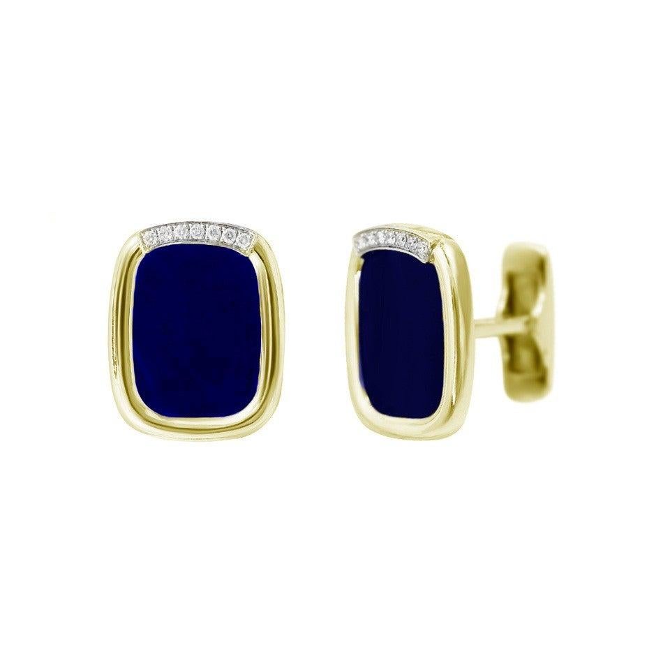 Round Cut 18 Karat Yellow Gold Fine Jewelry Statement Cufflinks For Sale