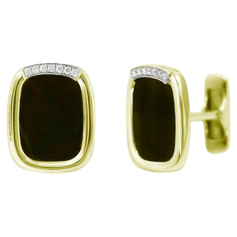 18 Karat Yellow Gold Fine Jewelry Statement Cufflinks For Sale