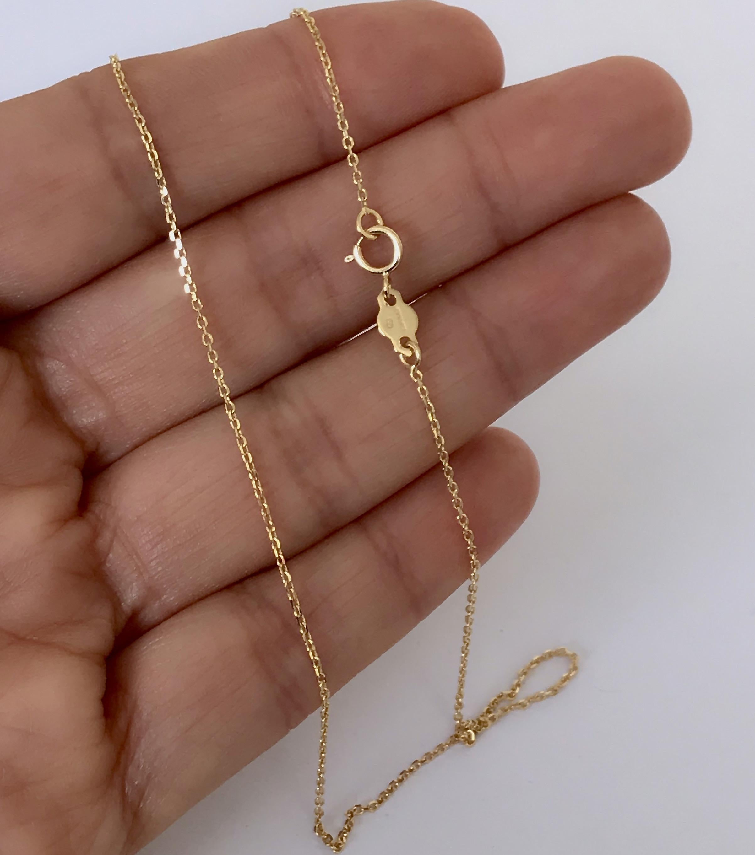 18 Karat Yellow Gold Fine Link Chain Necklace In New Condition In London, GB