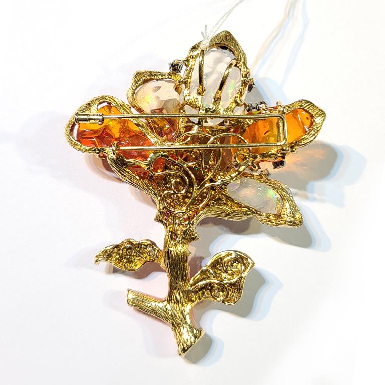 fire opal brooches