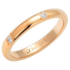 18 Karat Yellow Gold Flash Set 5 Diamonds 0.12 Carat Pinky Band Finger Size 4