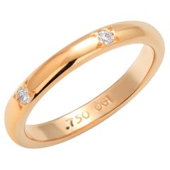 18 Karat Gelbgold Flash Set 5 Diamanten 0,12 Karat Rosay Band Finger Größe 4 