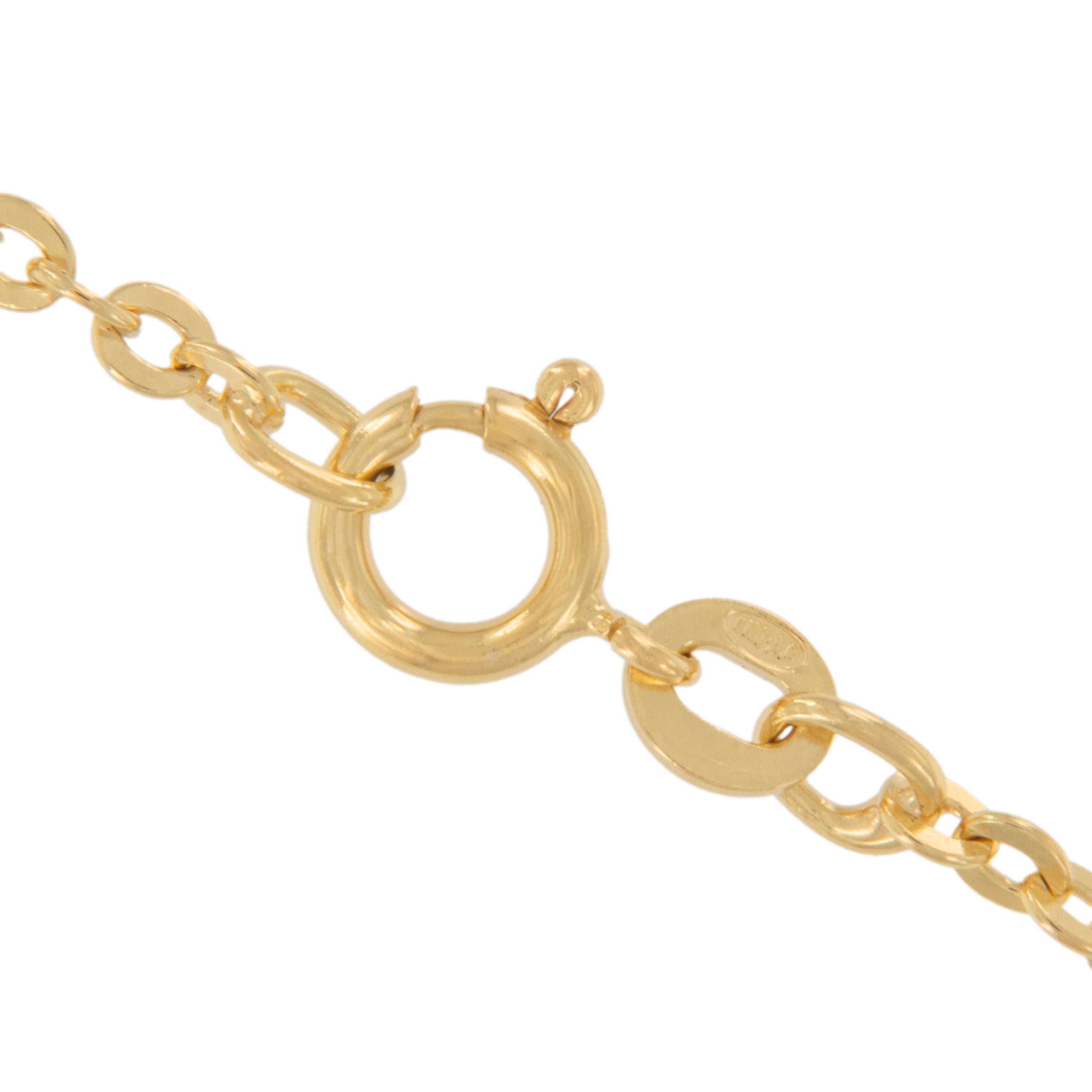 18 Karat Yellow Gold Flat Cable Link Necklace Chain Made in Italy In Excellent Condition For Sale In Troy, MI