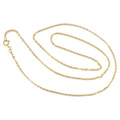 18 Karat Gelbgold Flache Kabel-Gliederhalskette, hergestellt in Italien