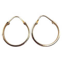 18 Karat Yellow Gold Flat Circle Hoop Earrings #20478