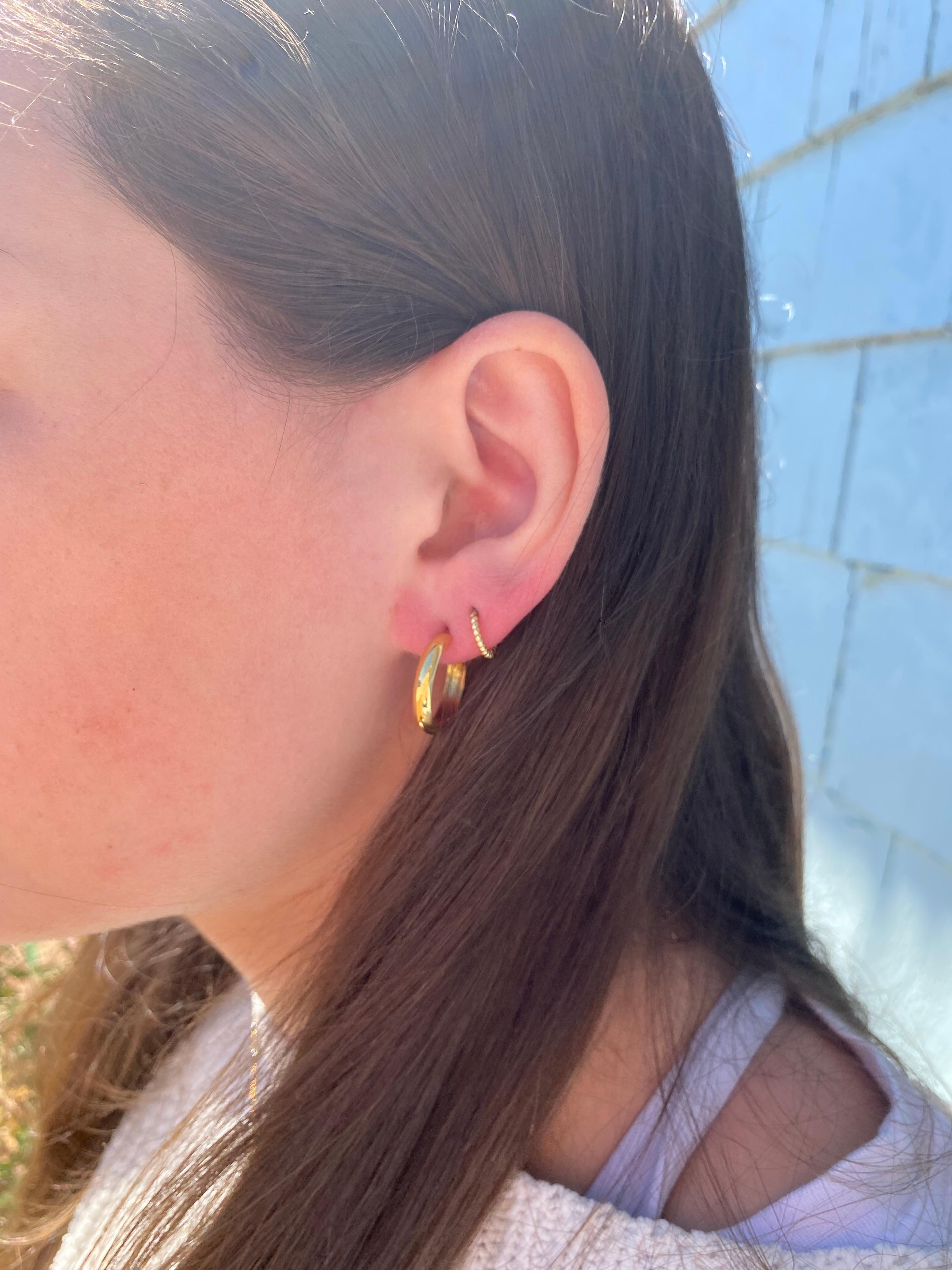 gold flat earrings