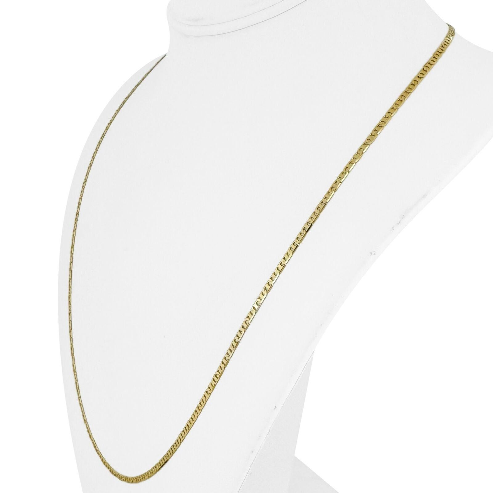 18k Gelbgold 7.4g flach dünn 2.5mm Gucci Link Kette Halskette Italien 24
