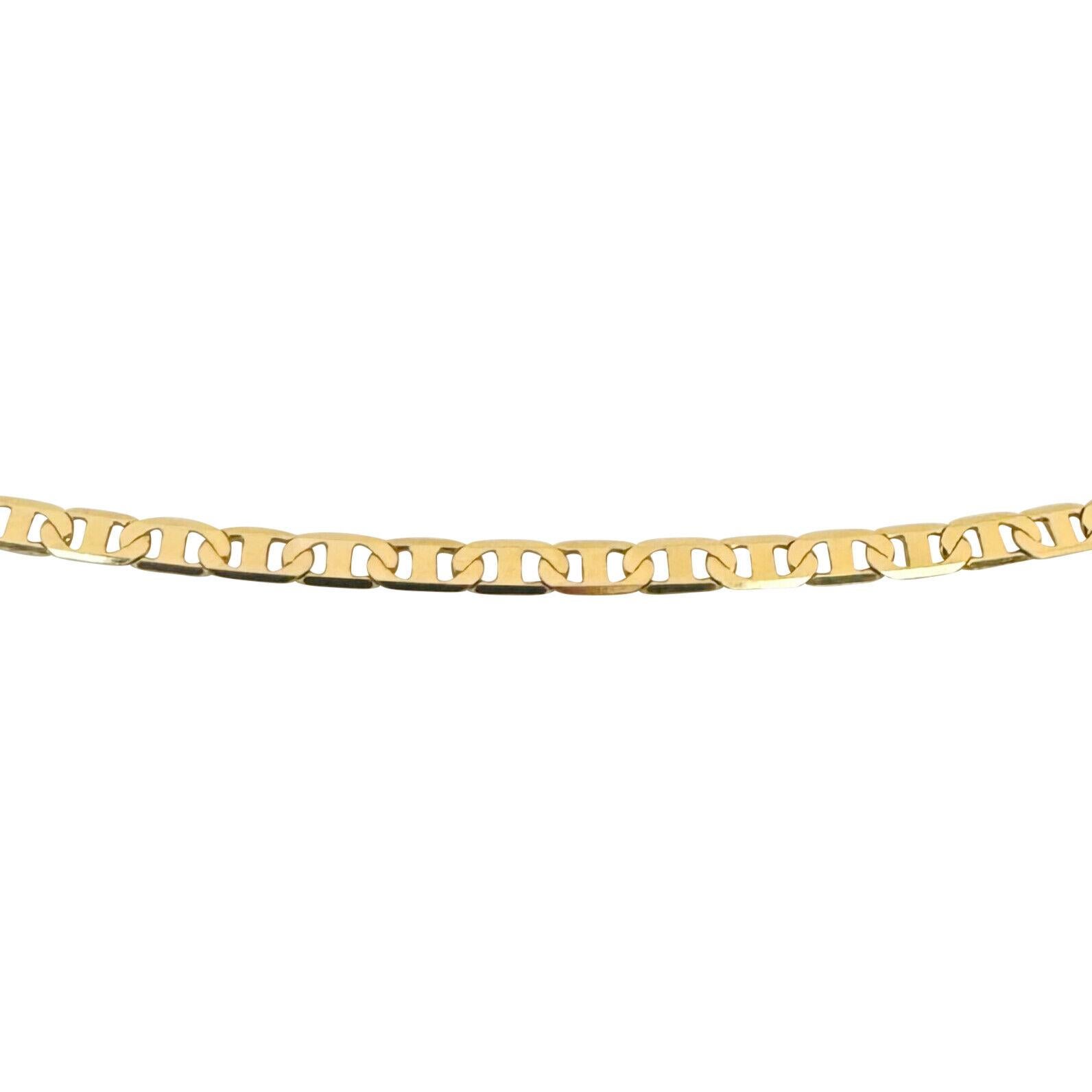 18 Karat Gelbgold Flache dünne Gucci Gliederkette Halskette Italien im Zustand „Gut“ in Guilford, CT