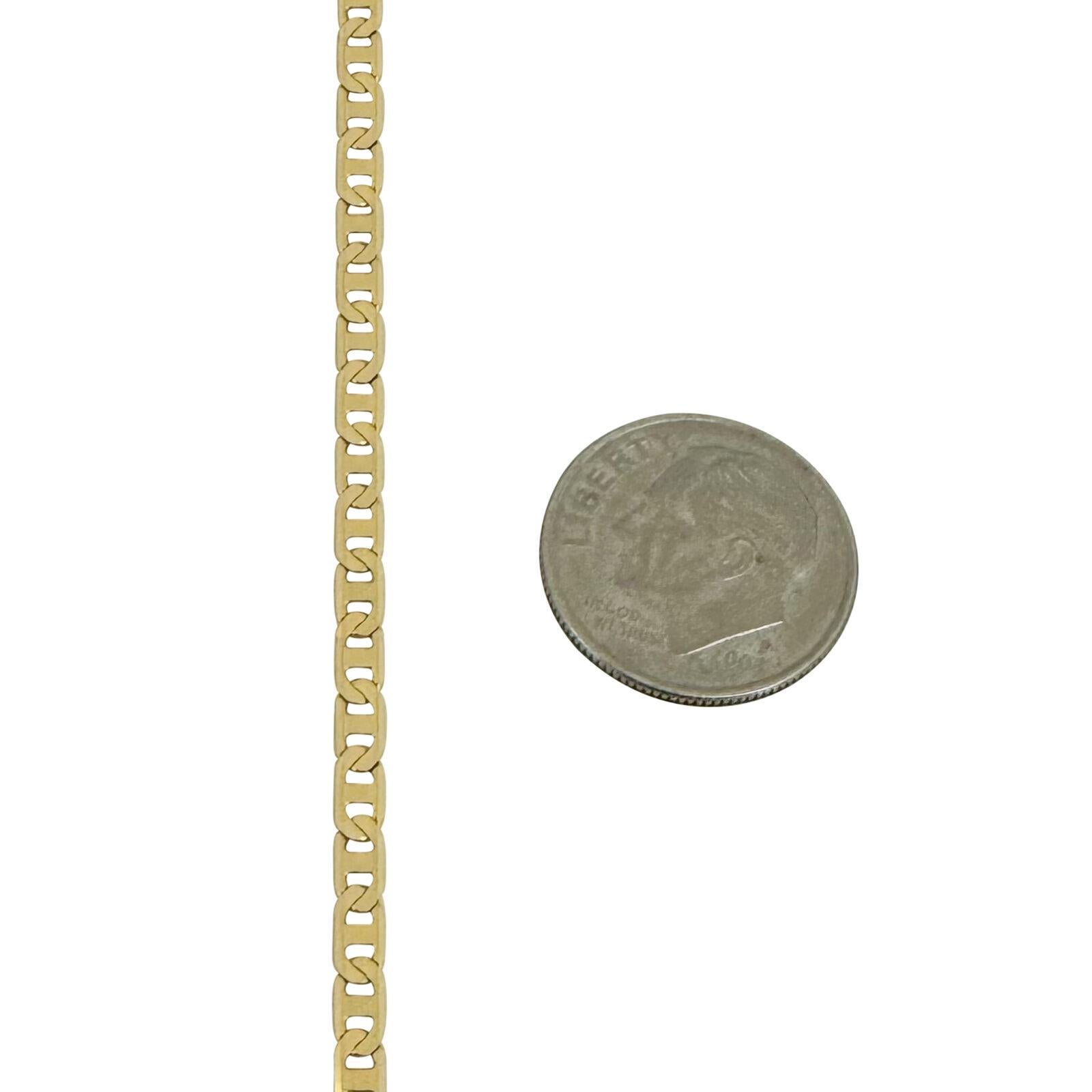 18 Karat Gelbgold Flache dünne Gucci Gliederkette Halskette Italien 1