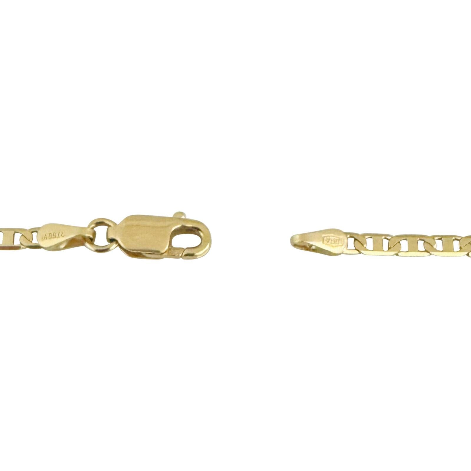 18 Karat Gelbgold Flache dünne Gucci Gliederkette Halskette Italien 2