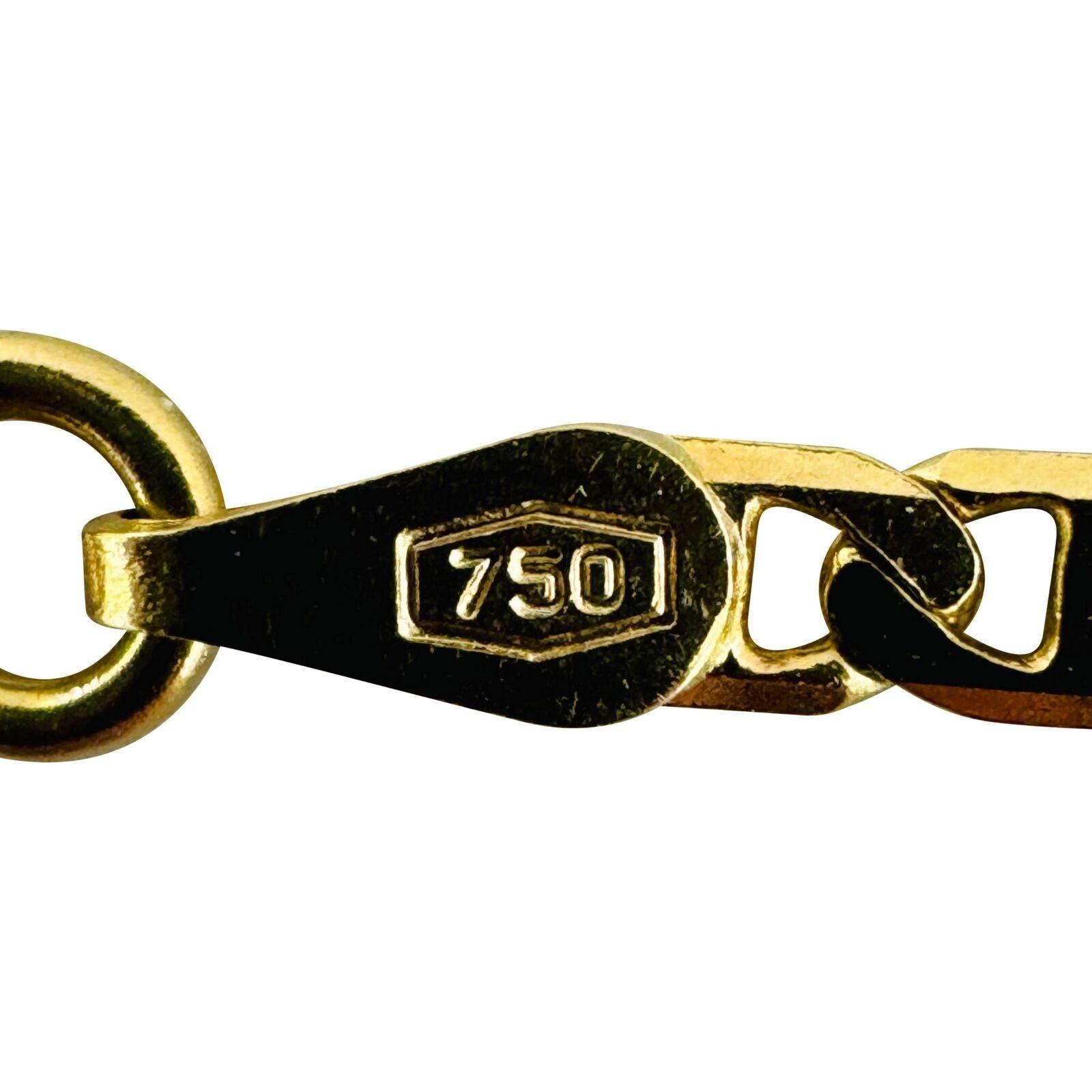 18 Karat Gelbgold Flache dünne Gucci Gliederkette Halskette Italien 3