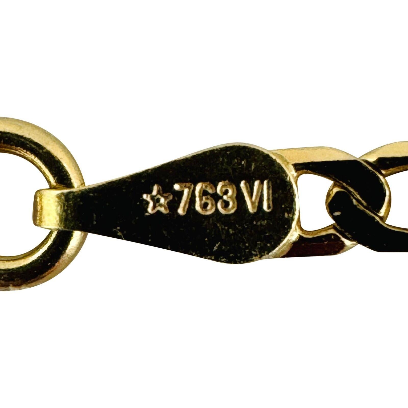 18 Karat Gelbgold Flache dünne Gucci Gliederkette Halskette Italien 4