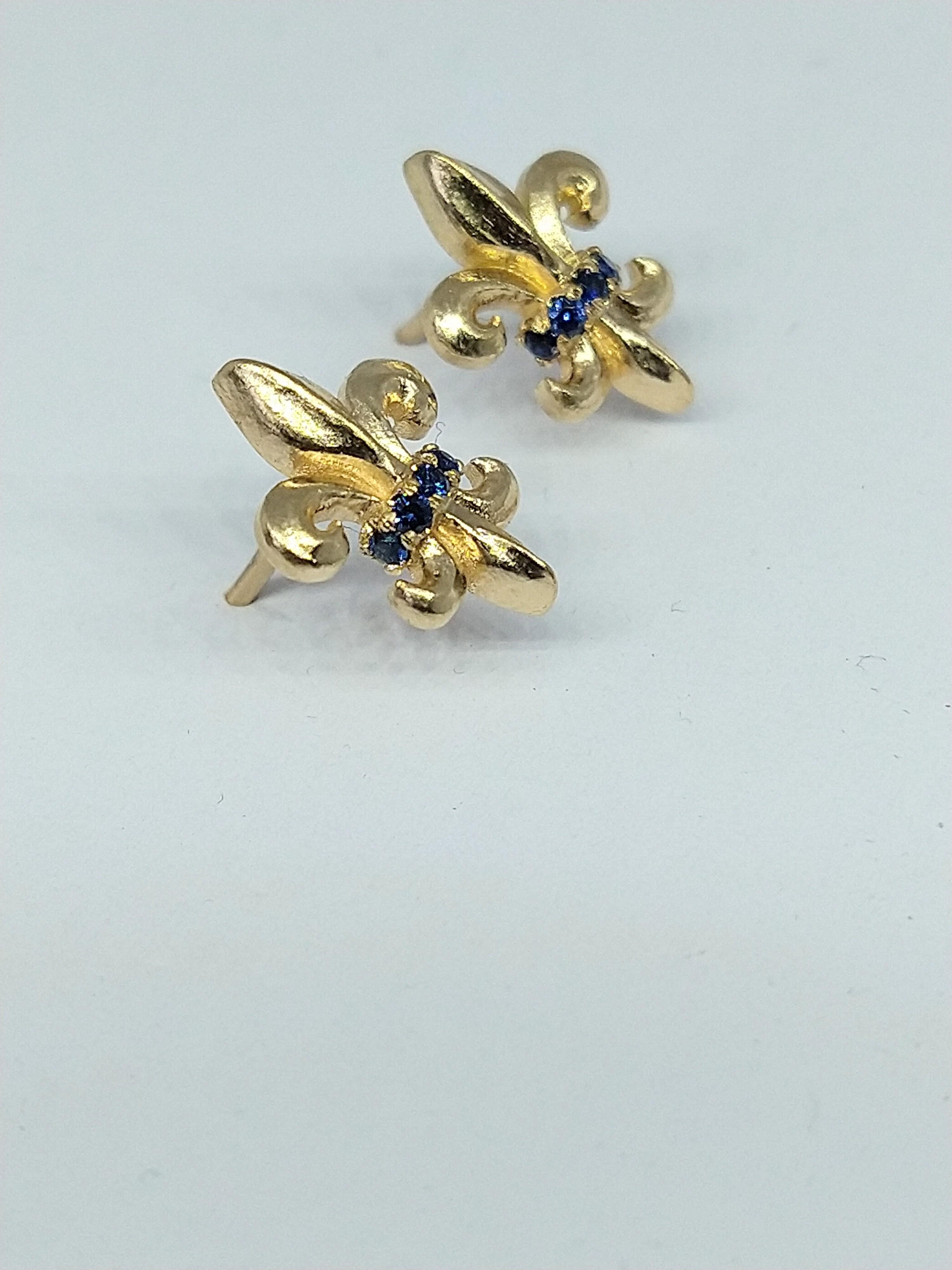 fleur de lis gold earrings