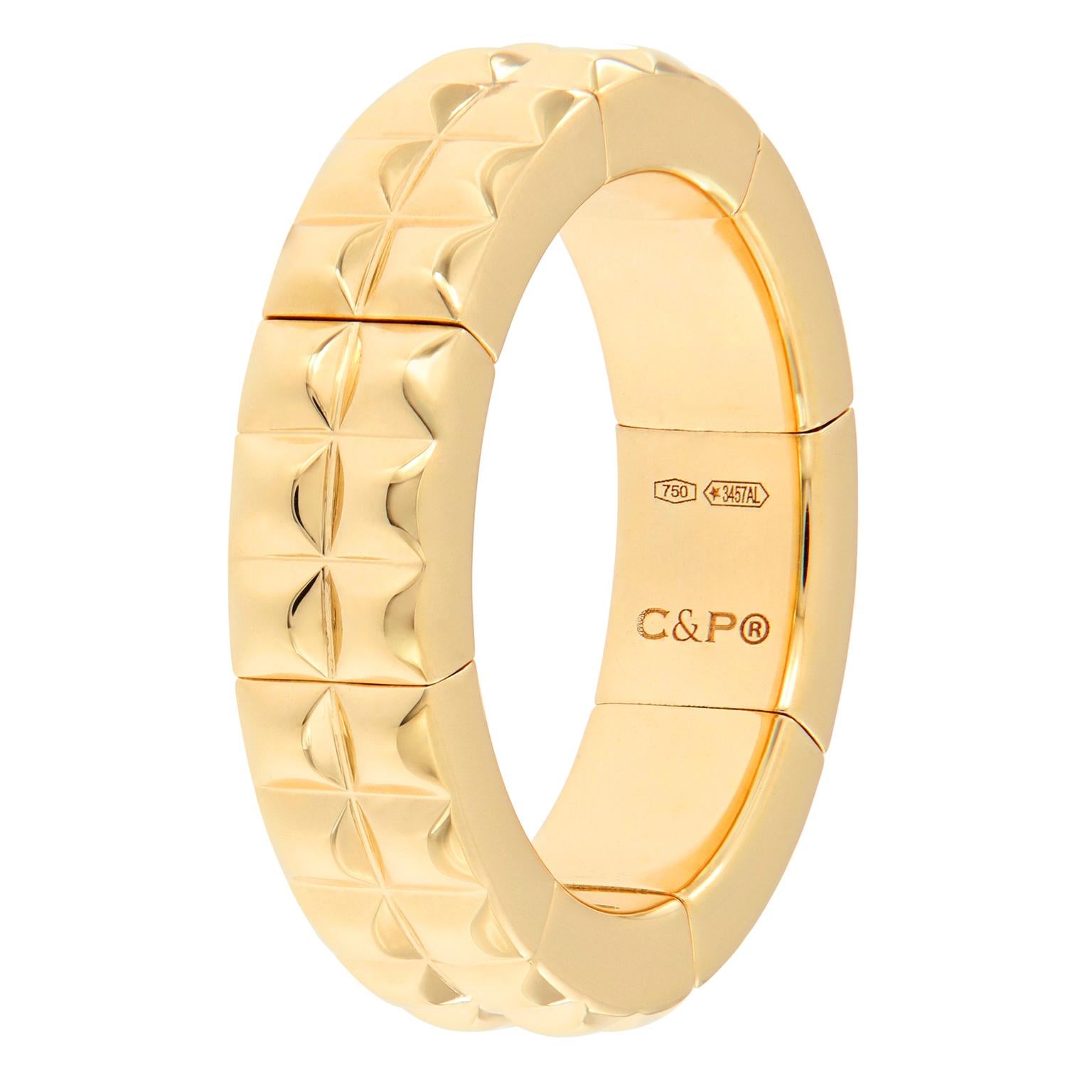 Contemporary 18 Karat Yellow Gold Flexible Band Ring