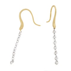 18 Karat Yellow Gold Floating Diamond Dangle Earrings