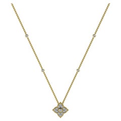 18 Karat Yellow Gold Floral Diamond Necklace '1/5 Carat'