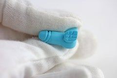 18 Karat Yellow Gold Flying Penis in Turquoise Matrix Cufflinks