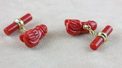 18 Karat Yellow Gold Flying Penis Mediterranean Cufflinks