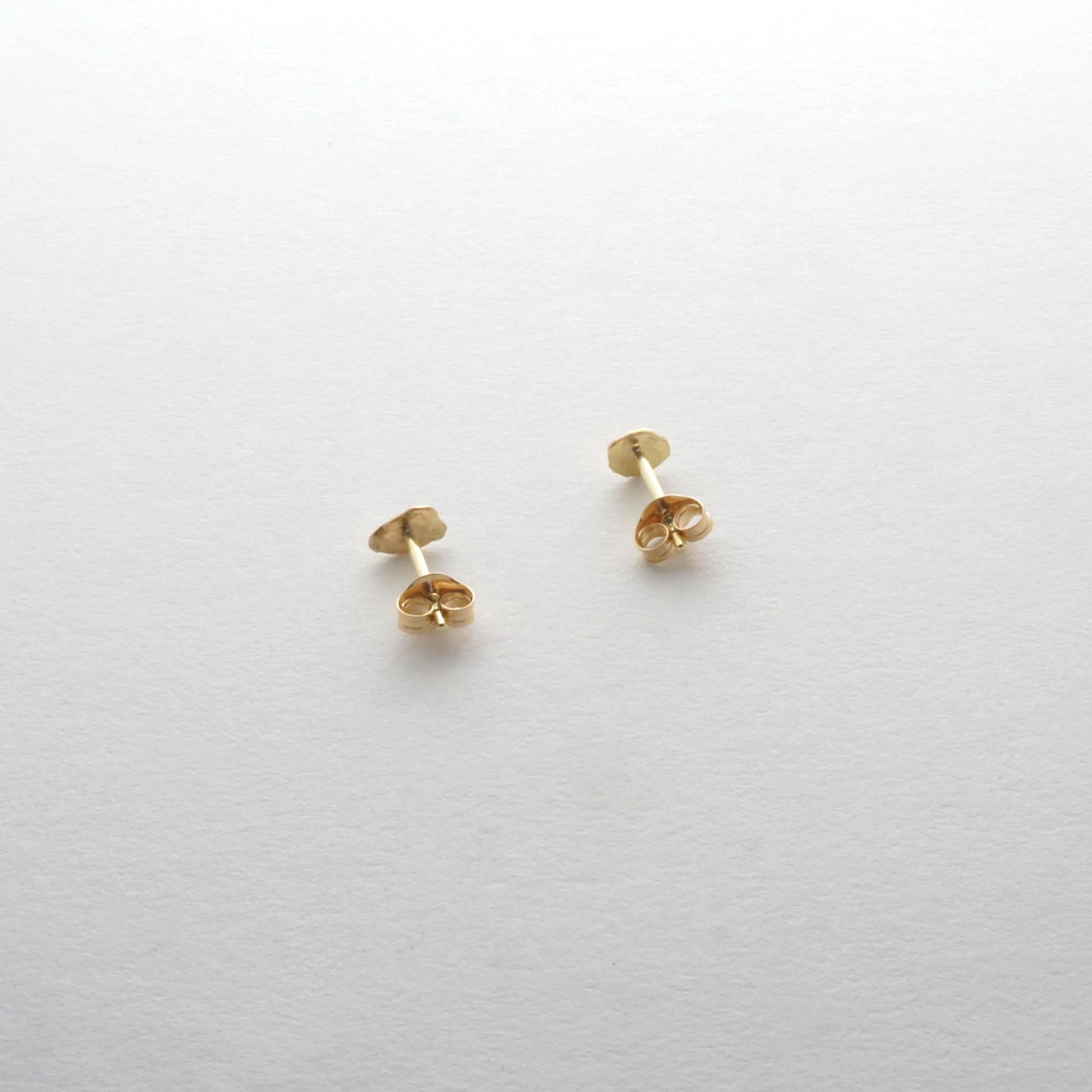 Women's or Men's 18-Karat Yellow Gold Forging Irregular Form Earrings For Sale